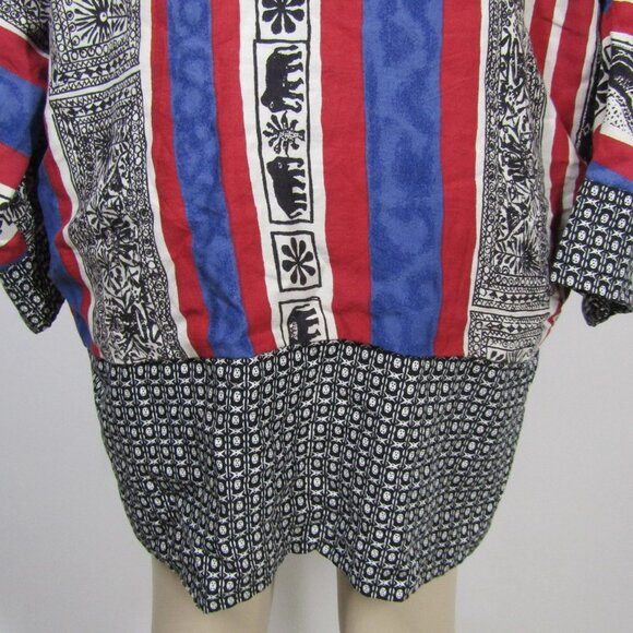 VTG 80s 90s KIMONO REVERSIBLE ART TO WEAR Boho Hand Made Jacket Festival M - Picture 6 of 11